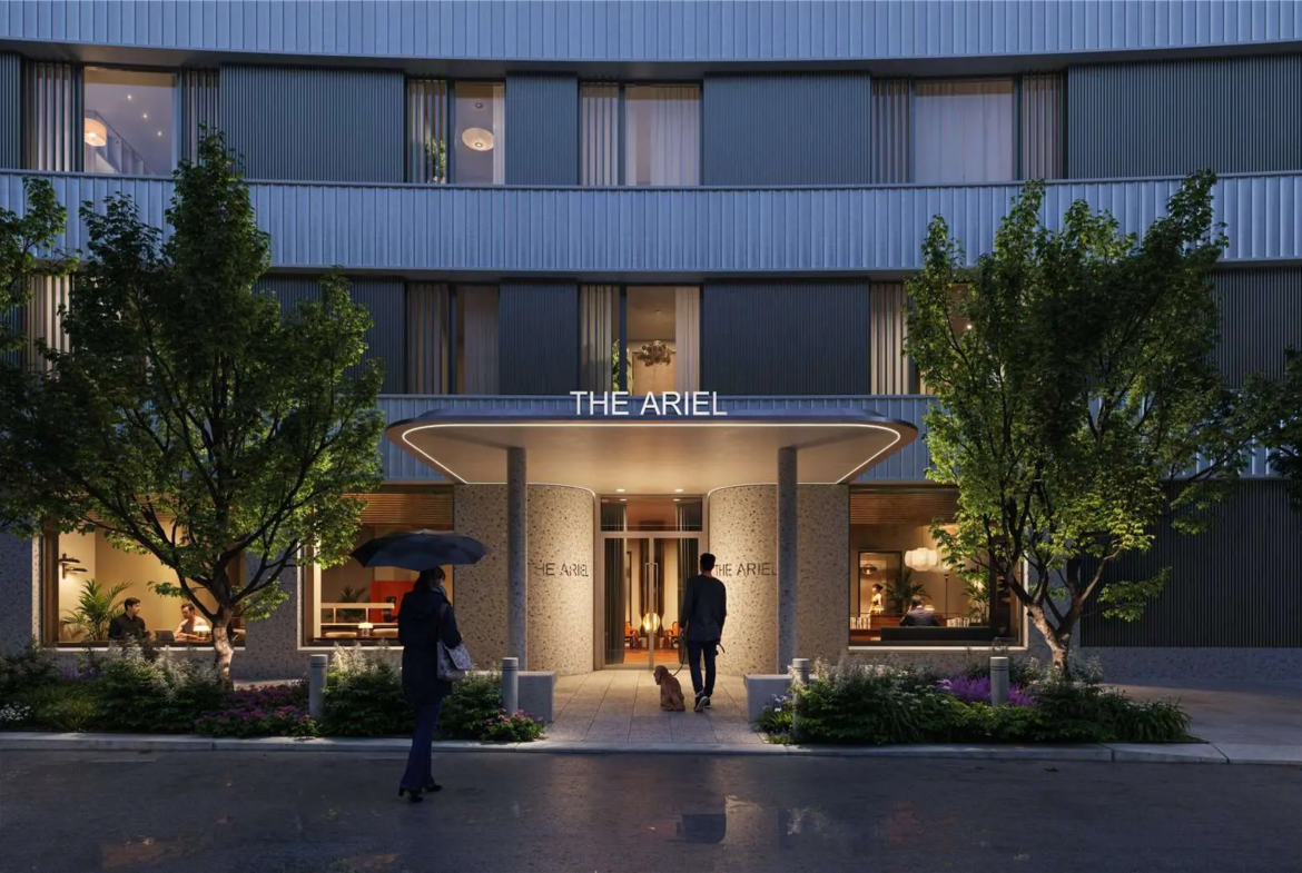 The Ariel Television Centre Wood Lane White City W12 London Entrance Lobby Illuminated Signage Concierge Night