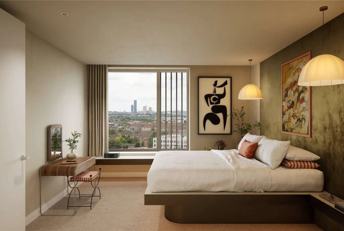 The Ariel Television Centre Wood Lane White City W12 London Master Bedroom 10th Floor Panoramic West London Views