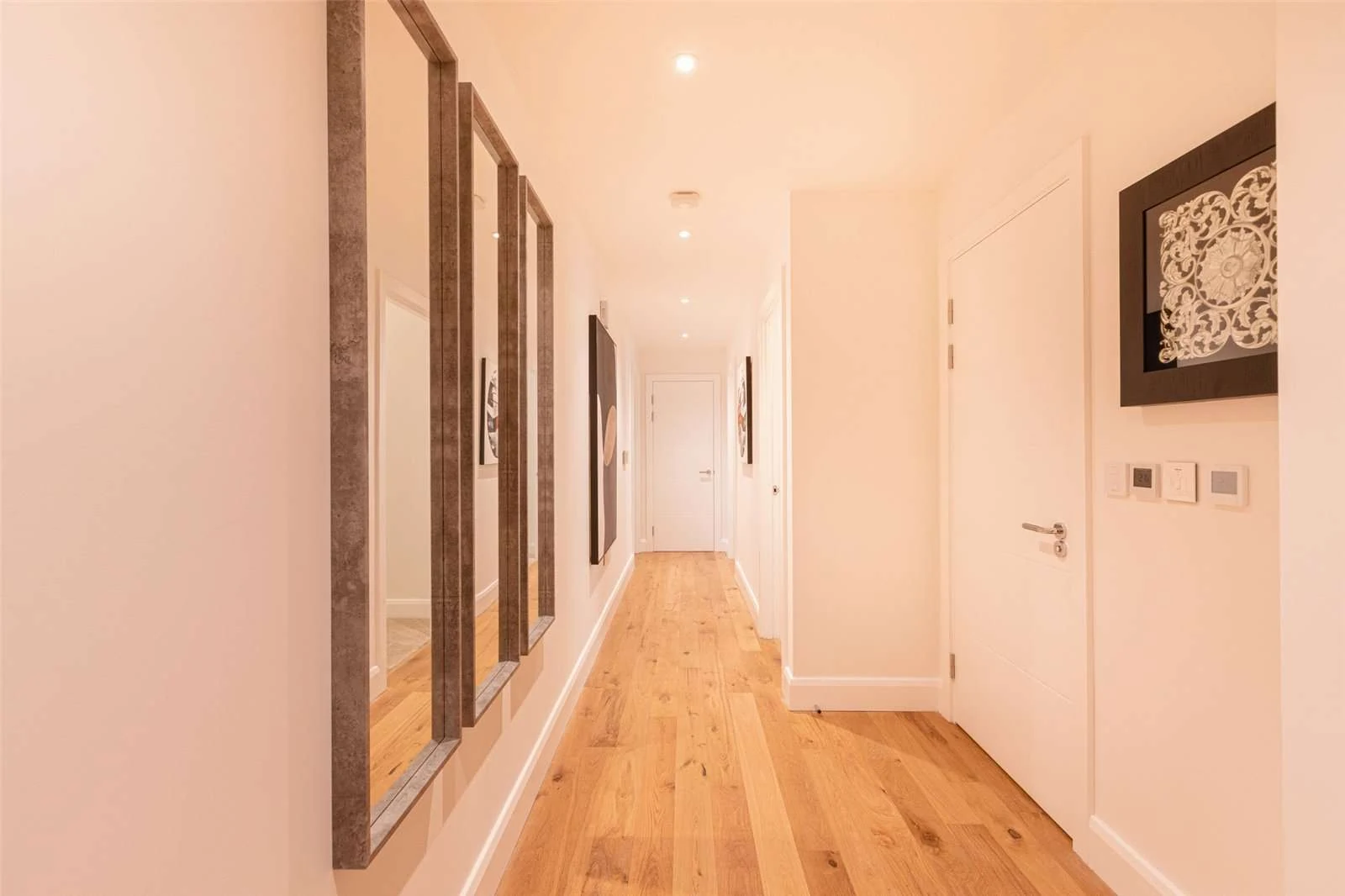 The Auria Portobello Square W10 Hallway Oak Floor Mirrors Smart Home Controls Duplex