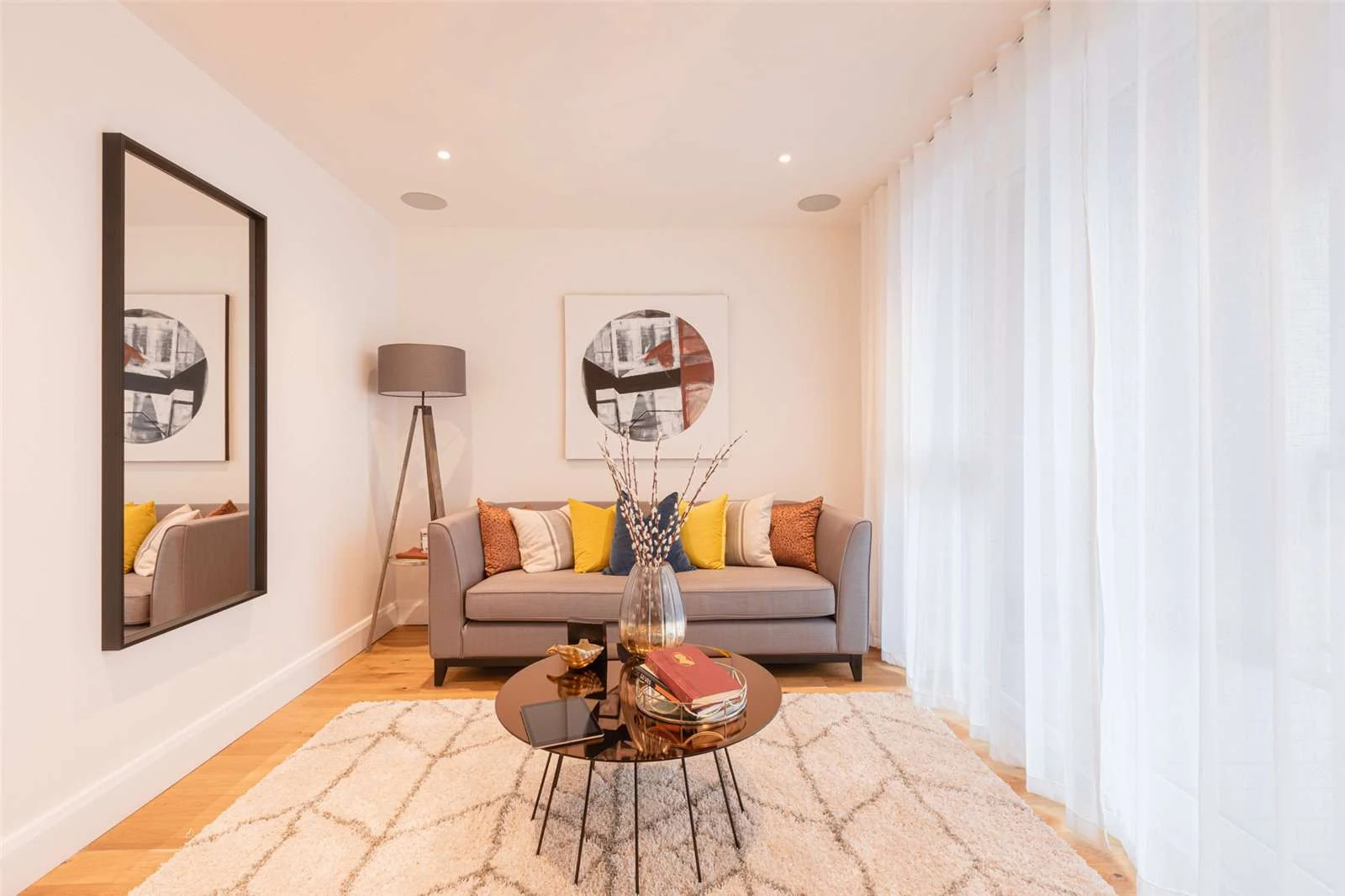 The Auria Portobello Square Ladbroke Grove W10 Lounge Sofa Large Mirror Oak Floor Development