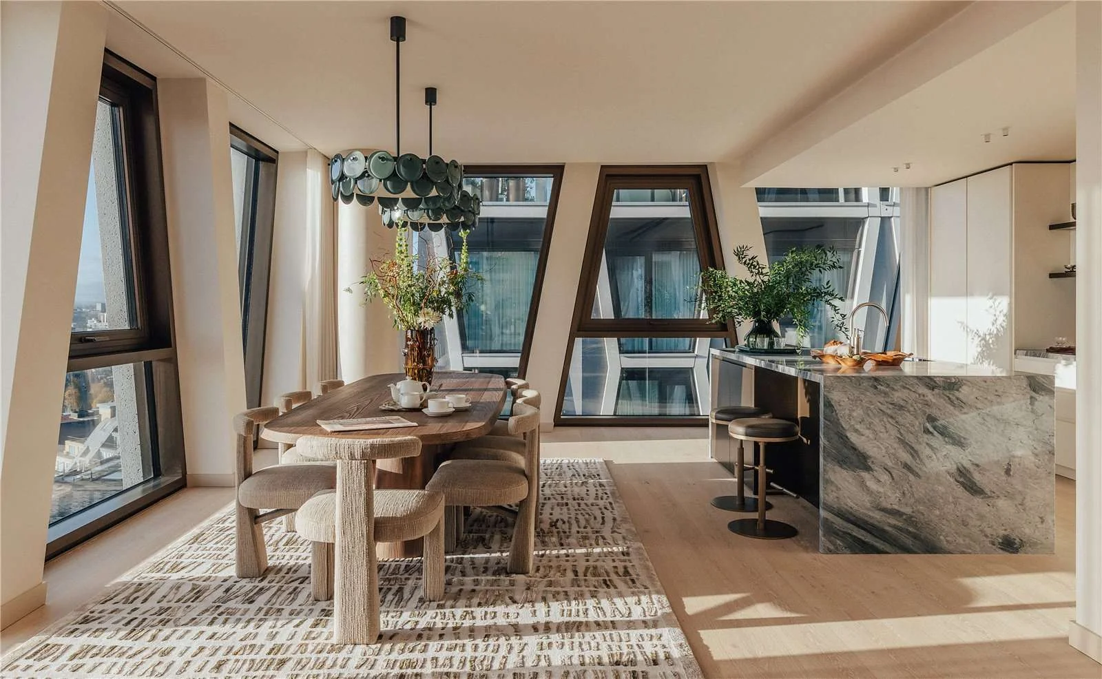 The Broadway Orchard Place Open Plan Kitchen Dining Marble Island Westminster Sw1h