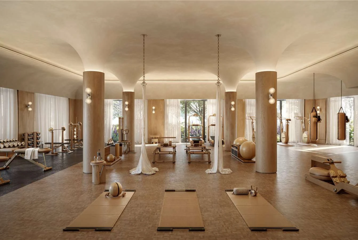 The Capston Embassy Gardens Nine Elms Sw11 London 2 Bedroom Apartment Residents Pilates Yoga Studio Bespoke Equipment Vaul...