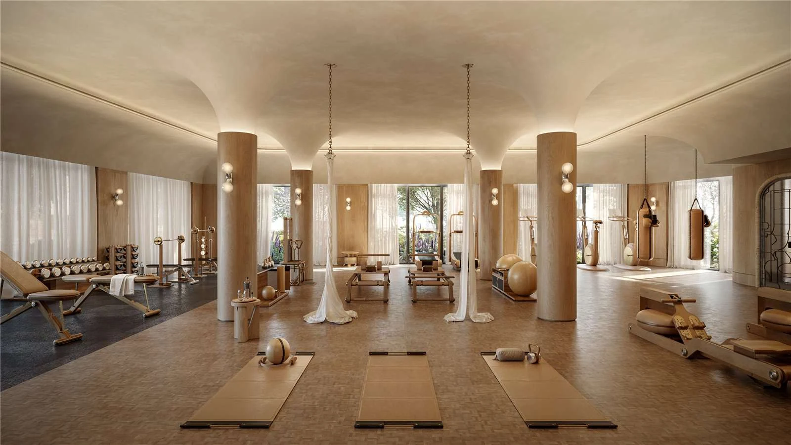 The Capston Embassy Gardens Nine Elms Sw11 London 2 Bedroom Apartment Residents Pilates Yoga Studio Bespoke Equipment Vaul...