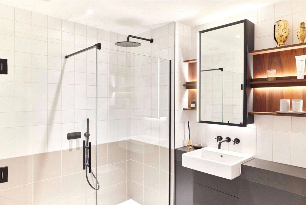 The Founding Canada Water London Se16 Bathroom Walk In Shower Matte Black Fixtures