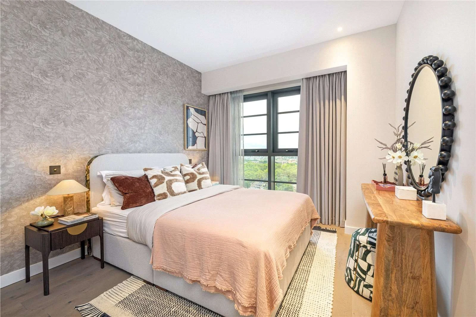 The Founding Canada Water London Se16 Principal Bedroom Ensuite Wallpaper Feature Wall