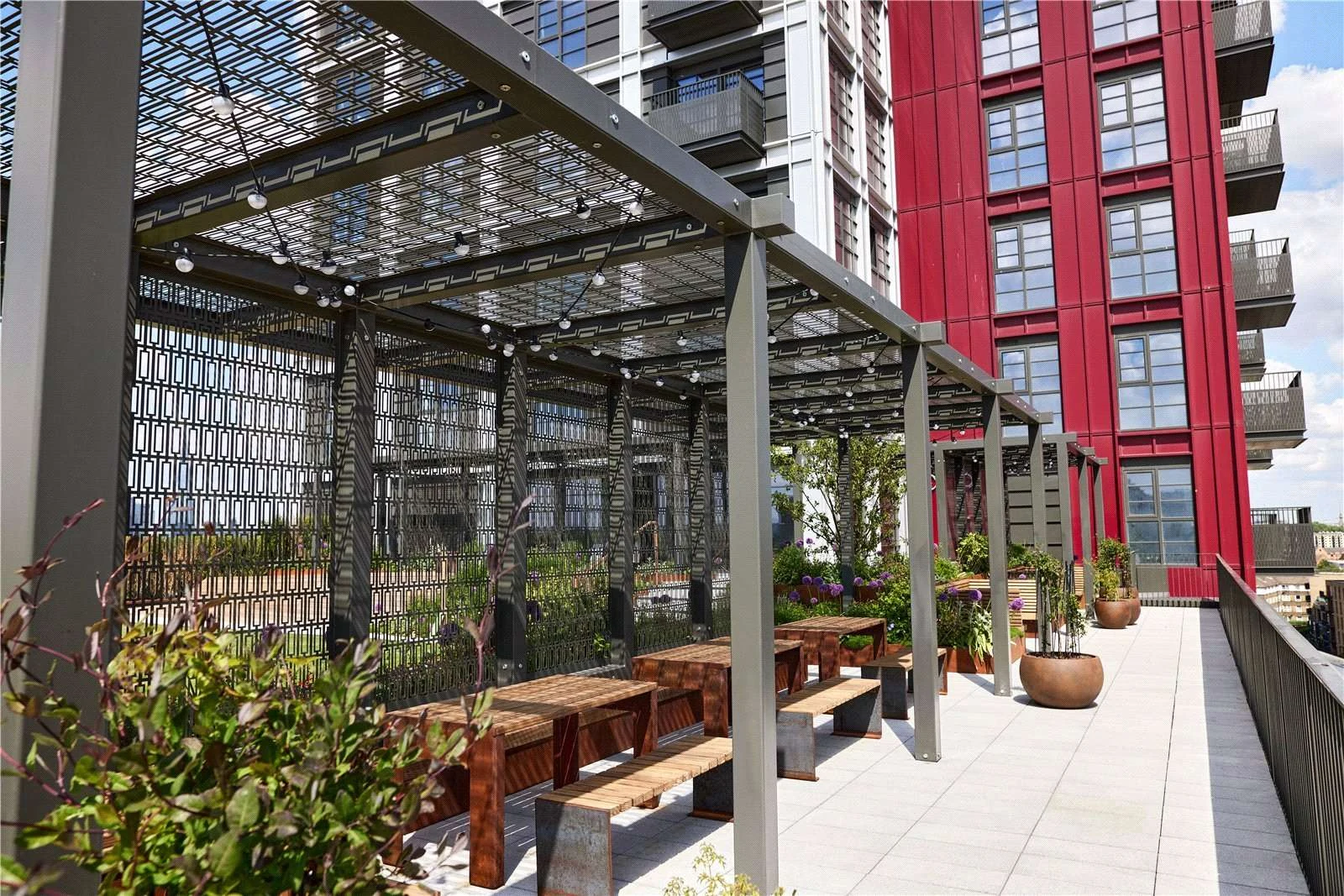 The Founding Canada Water London Se16 Residents Garden Terrace Pergola Communal Seating