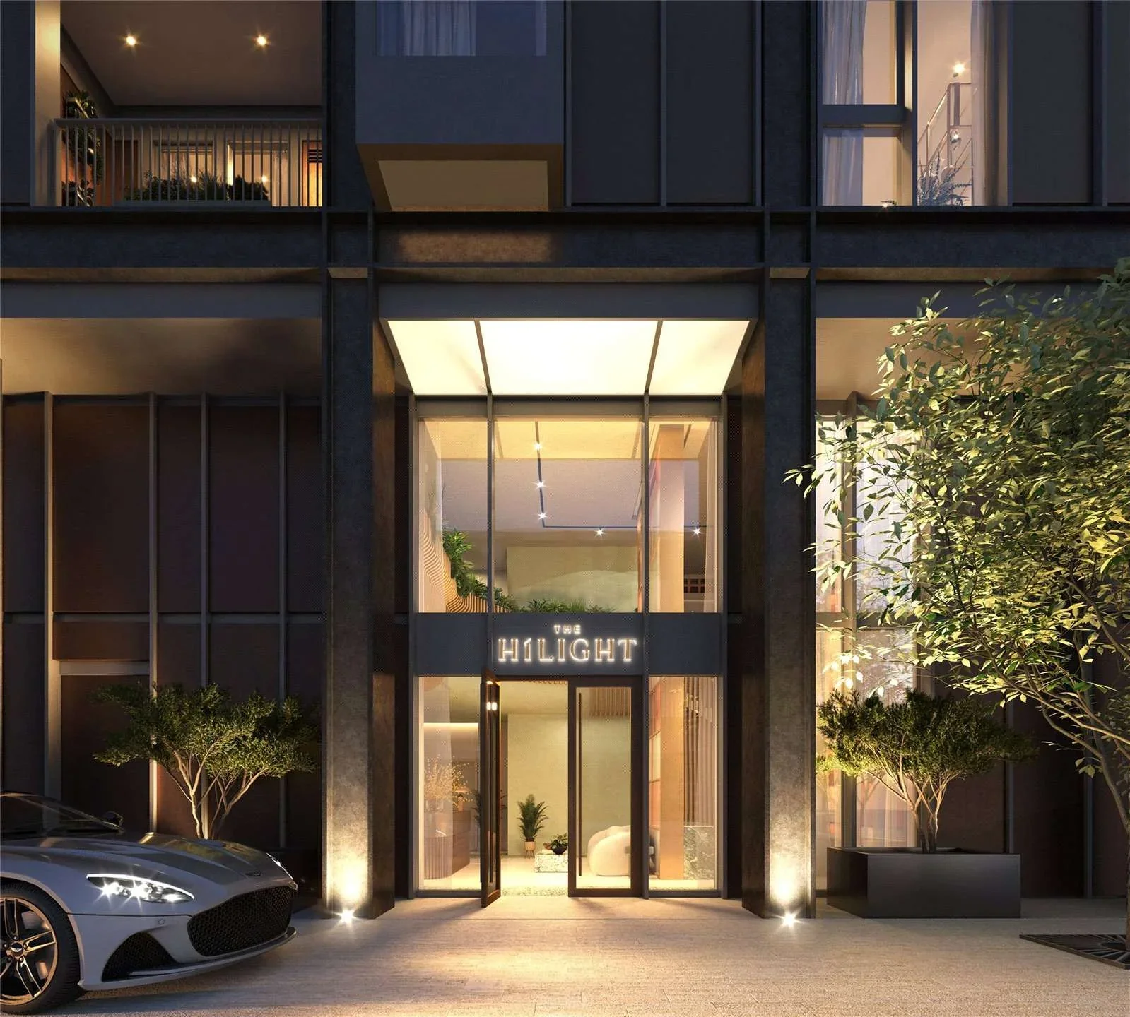 The Hilight 100 York Road Battersea Sw11 London Development Building Entrance Facade Night Concierge Lobby Exterior