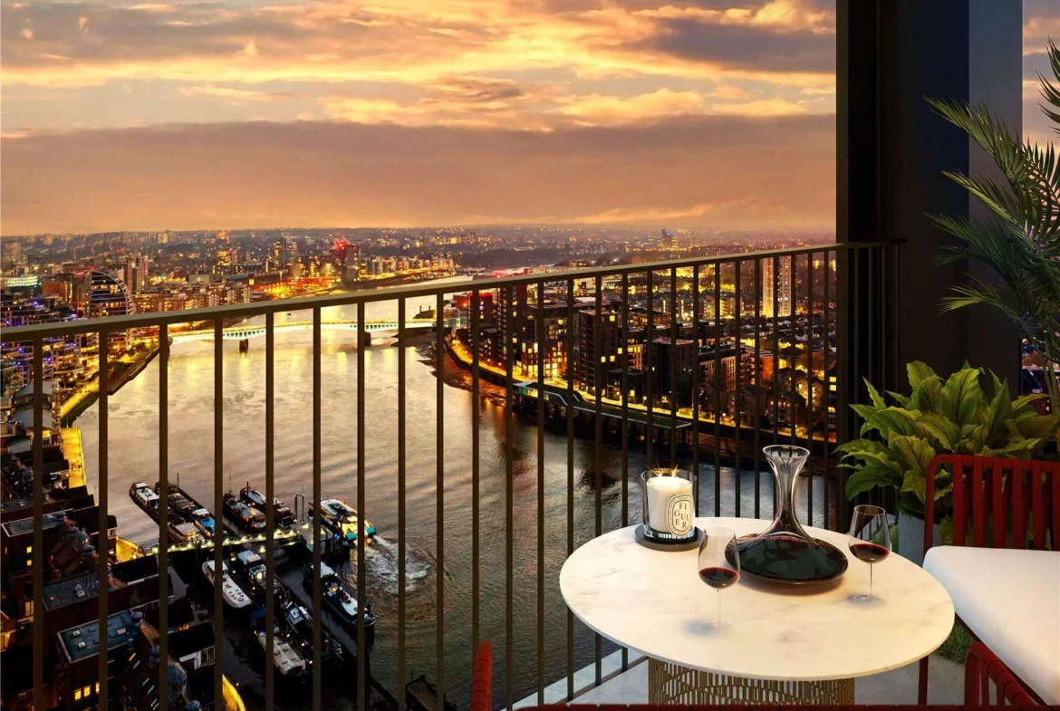 The Hilight 100 York Road Battersea Sw11 London Private Balcony Thames River View London Skyline Sunset Night Luxury Apart...