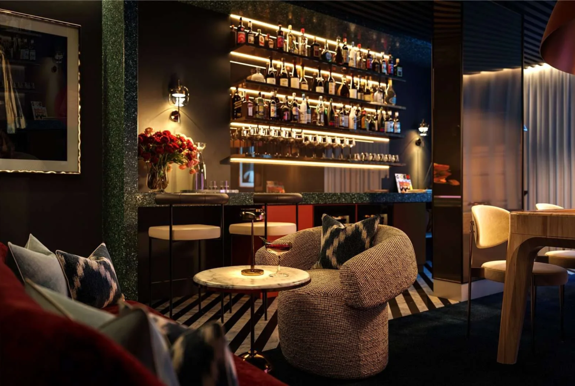 The Hilight 100 York Road Battersea Sw11 London Residents Cocktail Bar Lounge Club Room Backlit Spirit Bottles Luxury Amenity