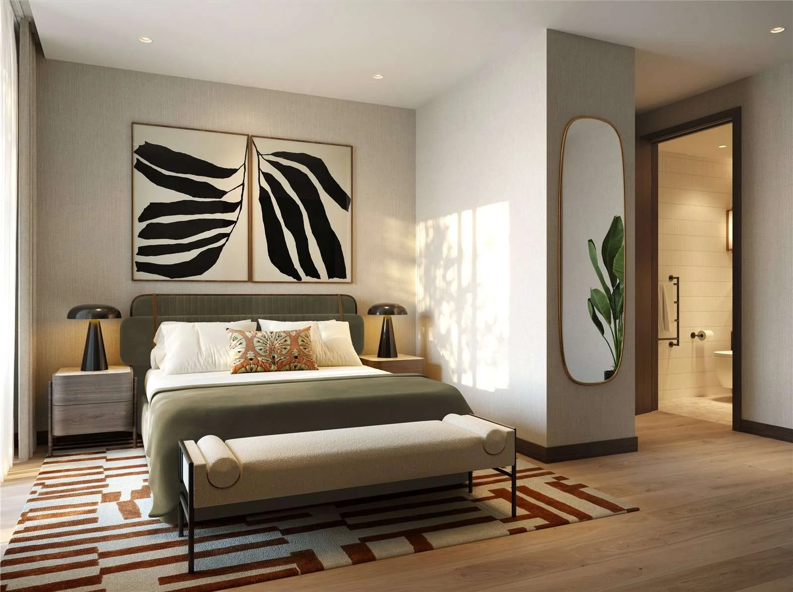 The Hilight 100 York Road Battersea Sw11 London Second Bedroom En Suite Bathroom Door Luxury Interior Design 3 Bed Apartment