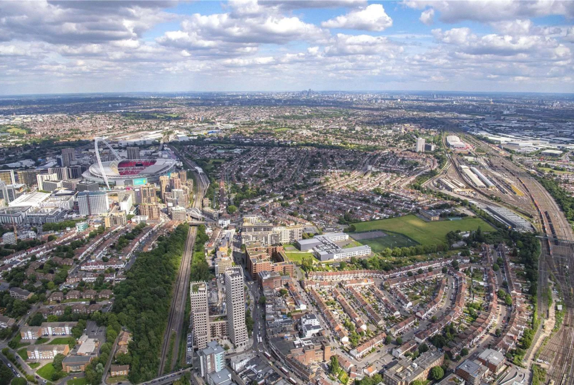 The Pages Wembley Ha9 Aerial View Stadium London Skyline