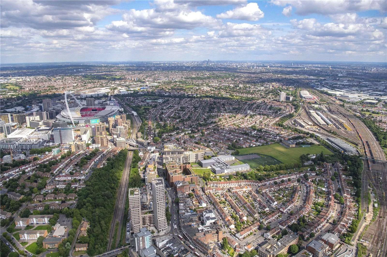 The Pages Wembley Ha9 Aerial View Stadium London Skyline