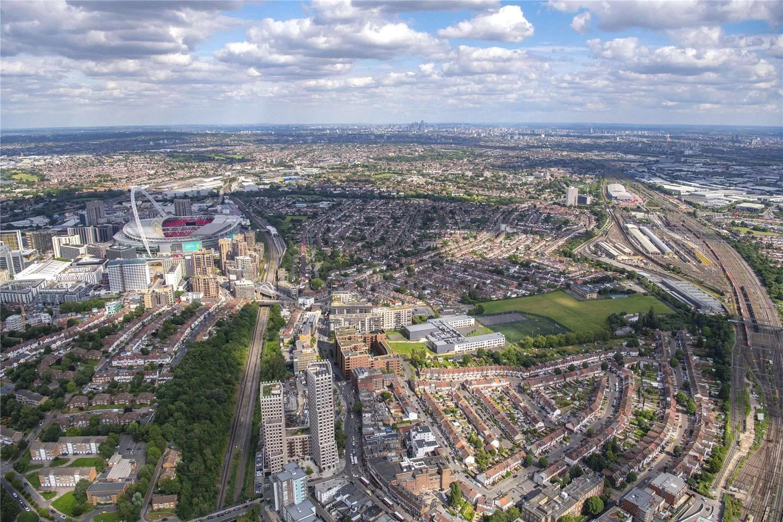 The Pages Wembley Ha9 Aerial View Wembley Stadium London