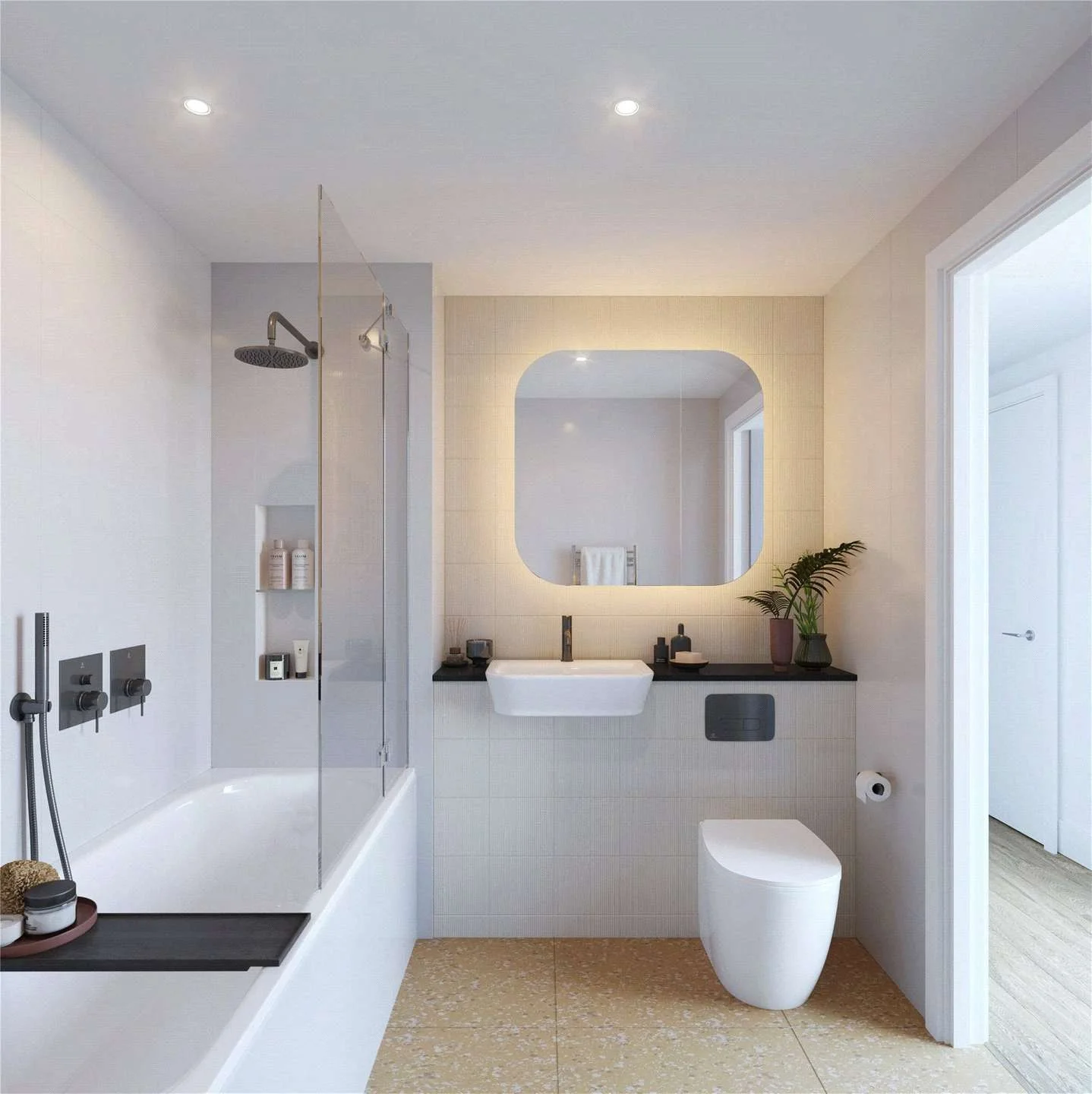 The Pages Wembley Ha9 Bathroom Bath Rainfall Shower Backlit Mirror