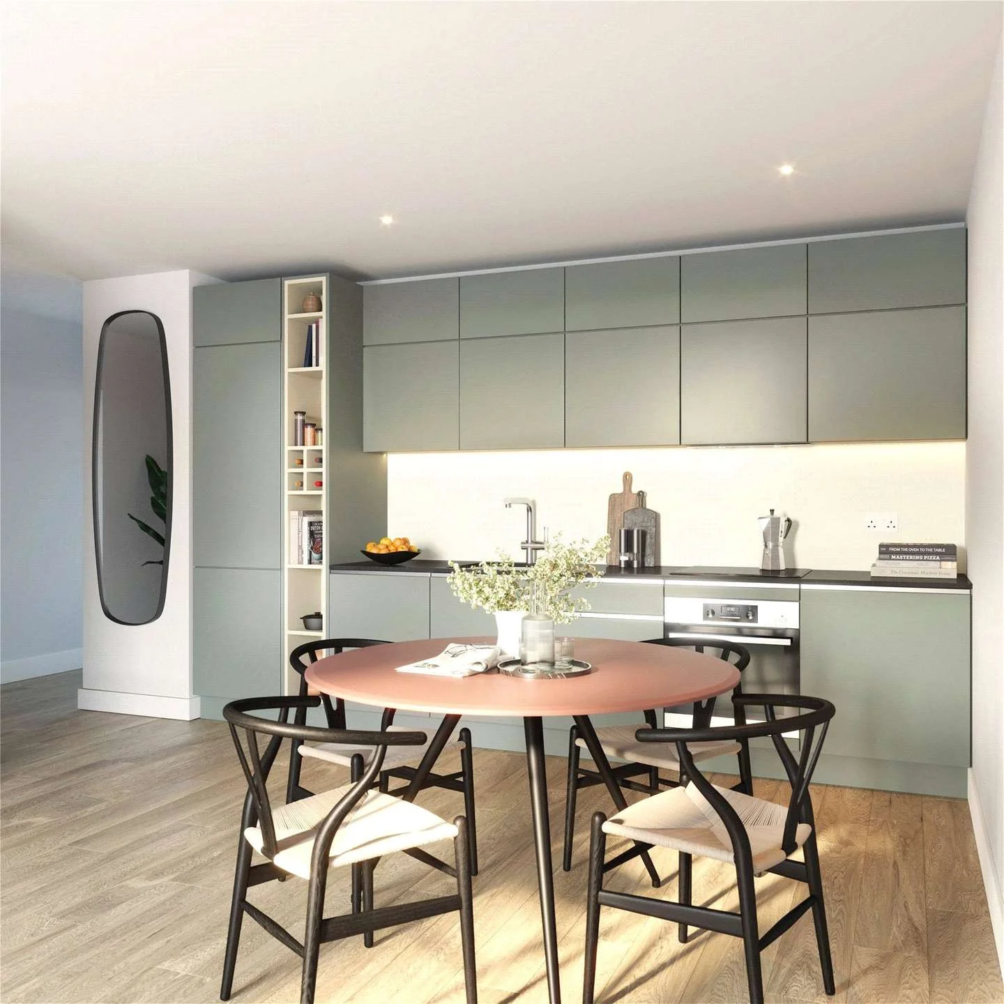 The Pages Wembley Ha9 Kitchen Dining Integrated Appliances Sage Cabinets