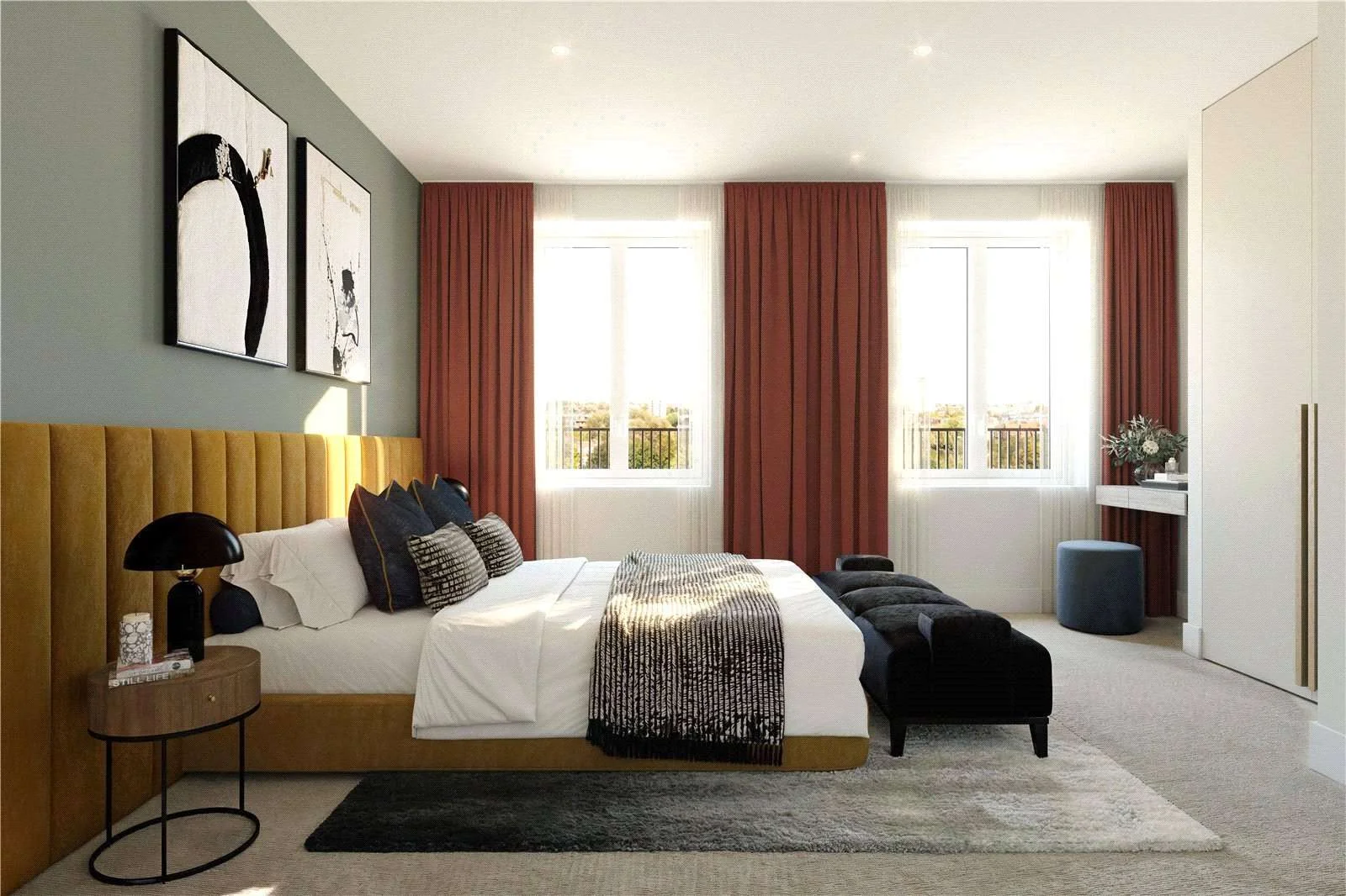 The Pages Wembley Ha9 Master Bedroom Fitted Wardrobes Dual Aspect