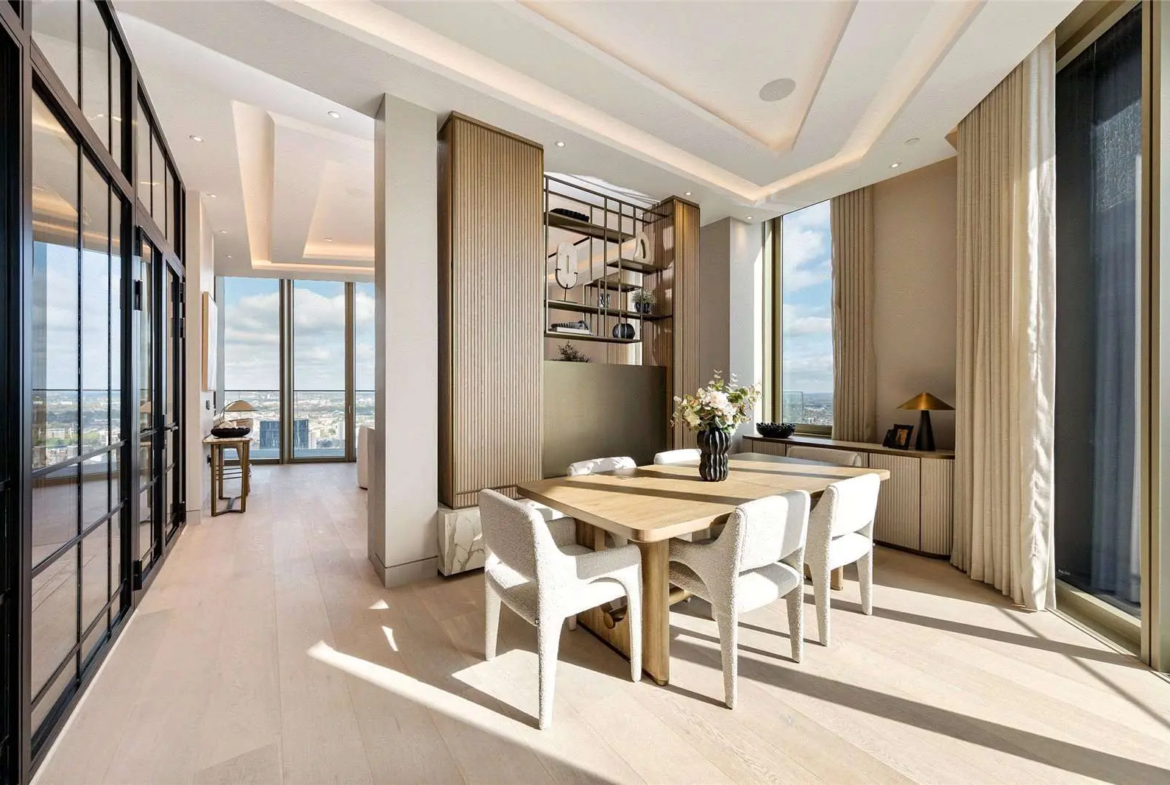 The Stage 22 Hewett Street Shoreditch Ec2a Penthouse Dining Room City Views