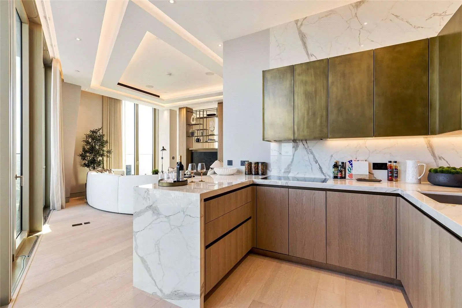 The Stage 22 Hewett Street Shoreditch Ec2a Penthouse Kitchen Marble Island
