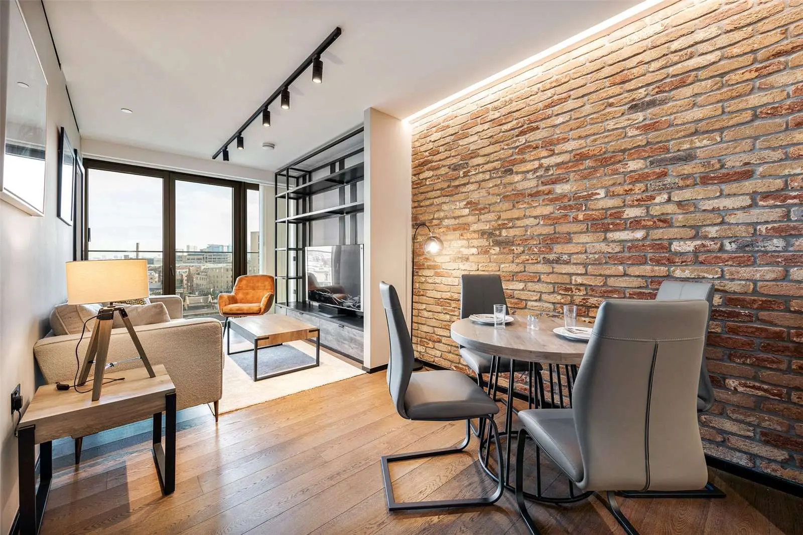 the-stage-shoreditch-london-ec2a-living-dining-room-exposed-brick The Stage Shoreditch London Ec2a Living Dining Room Exposed Brick