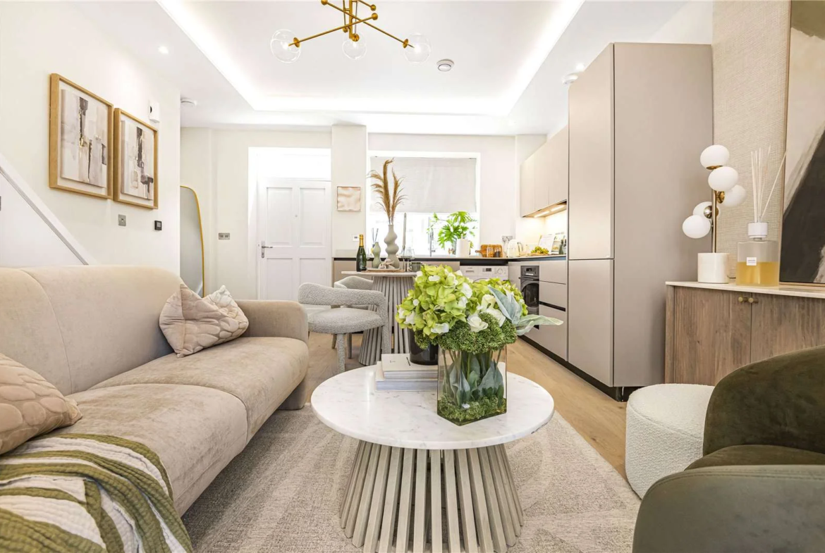 The Warwick Ealing W5 Living Room Open Plan Layout Coffered Ceiling