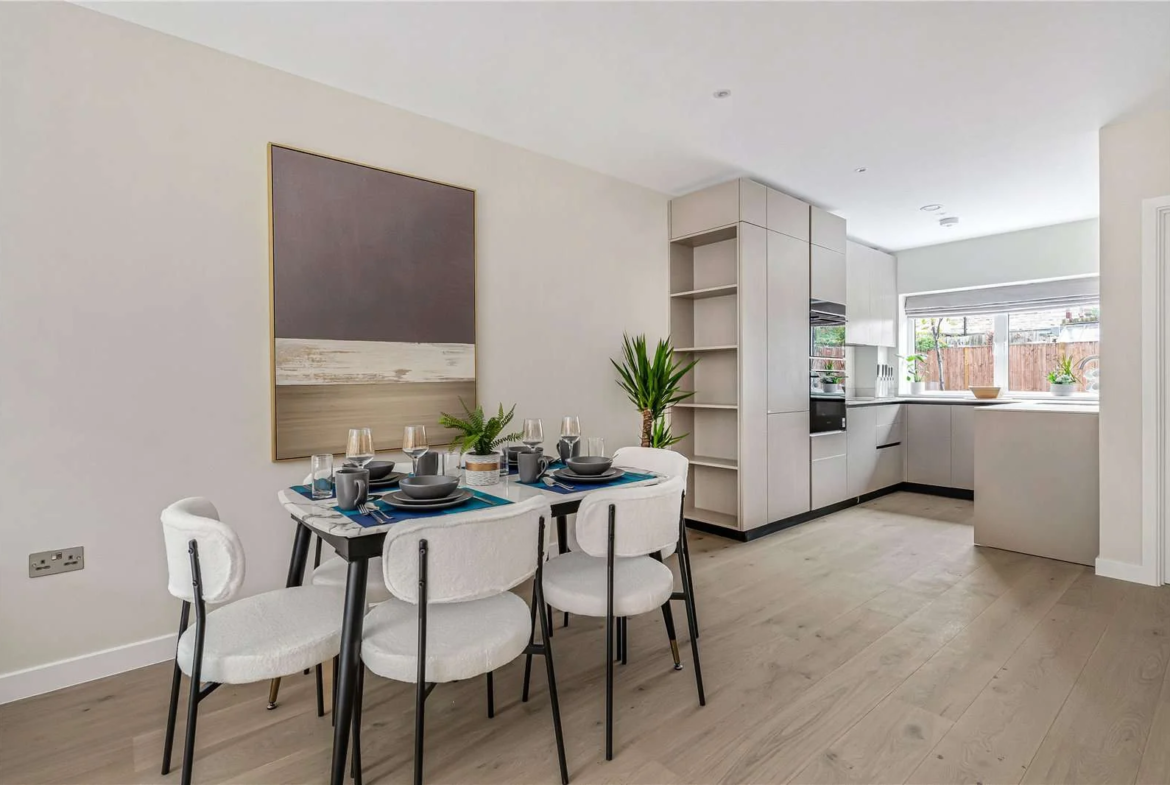 The Warwick Ealing W5 Mews House Dining Table Six Seats Marble Top