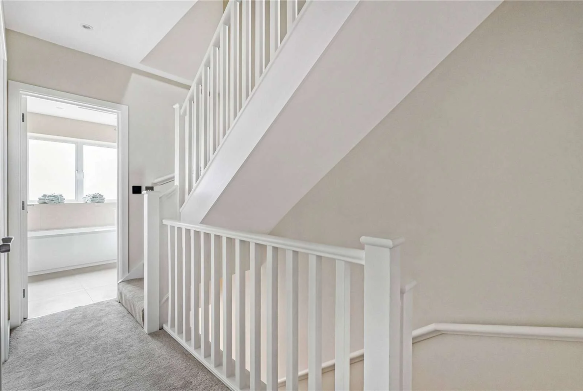 The Warwick Ealing W5 Mews House Landing Staircase White Banister