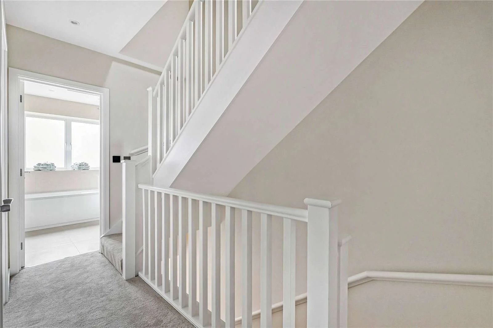 The Warwick Ealing W5 Mews House Landing Staircase White Banister