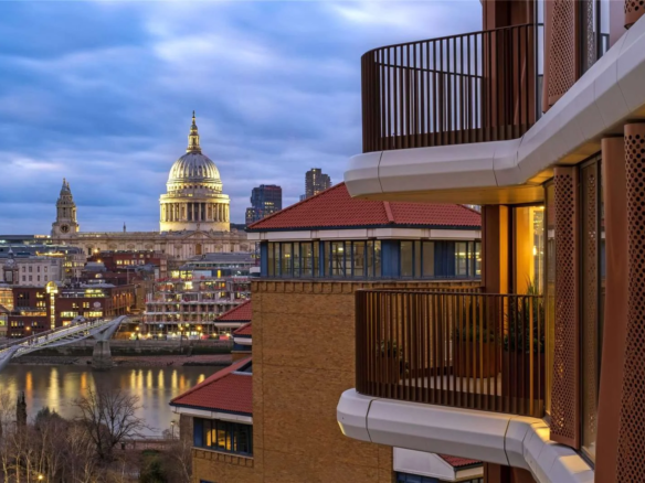 Triptych Bankside 185 Park Street Se1 9bl Balcony St Pauls Cathedral Millennium Bridge Night View London