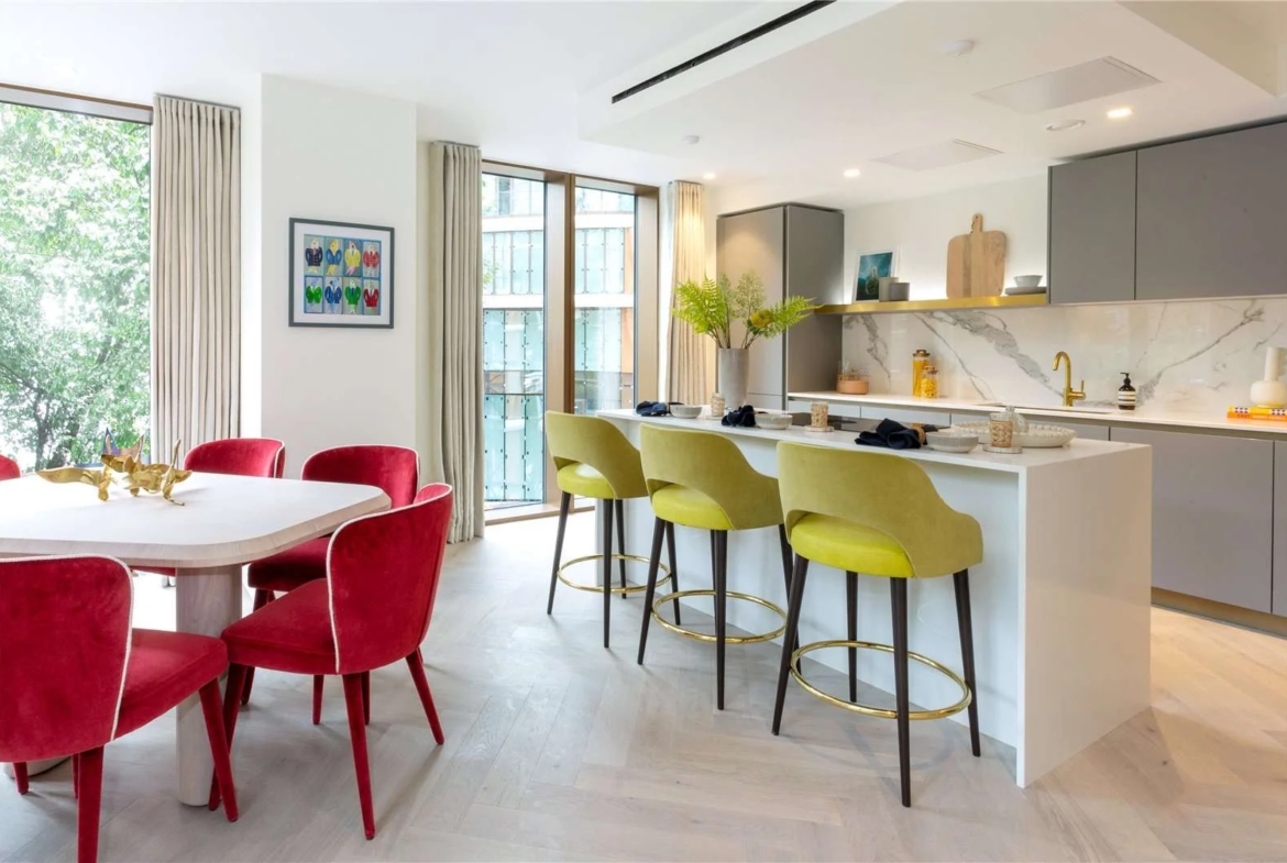 Triptych Bankside 185 Park Street Se1 9bl Open Plan Dining Kitchen Island Marble London