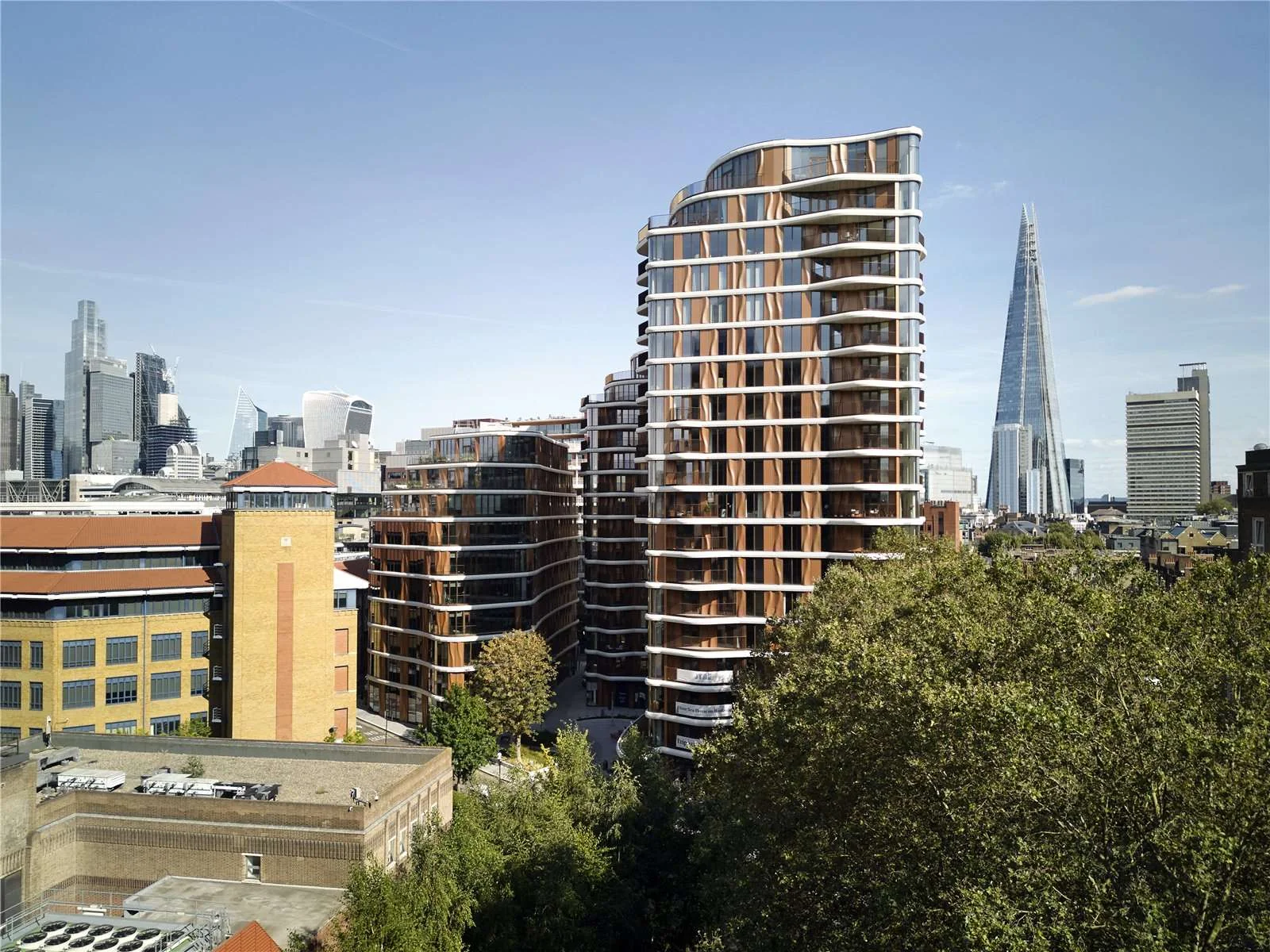 Triptych Bankside Eastern Building 2 Triptych Place Se1 London Aerial View Shard City Skyline