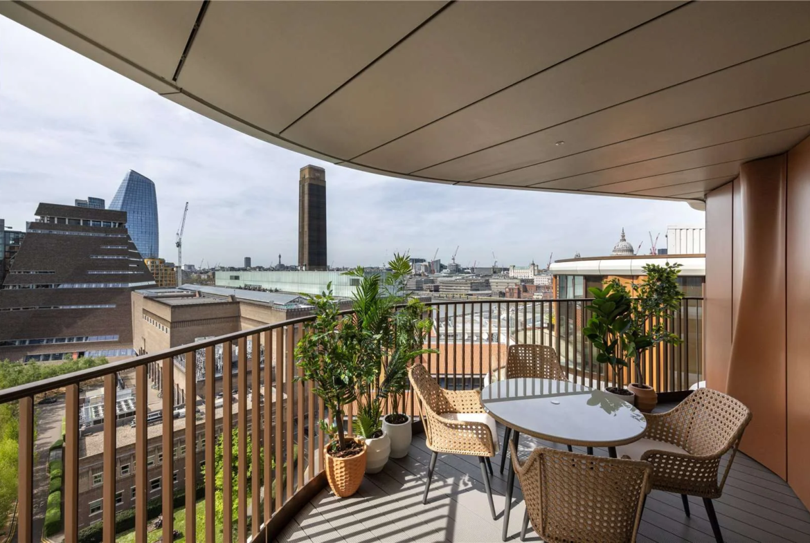 Triptych Bankside Eastern Building Se1 London Terrace Balcony Tate Modern St Pauls Cathedral Views