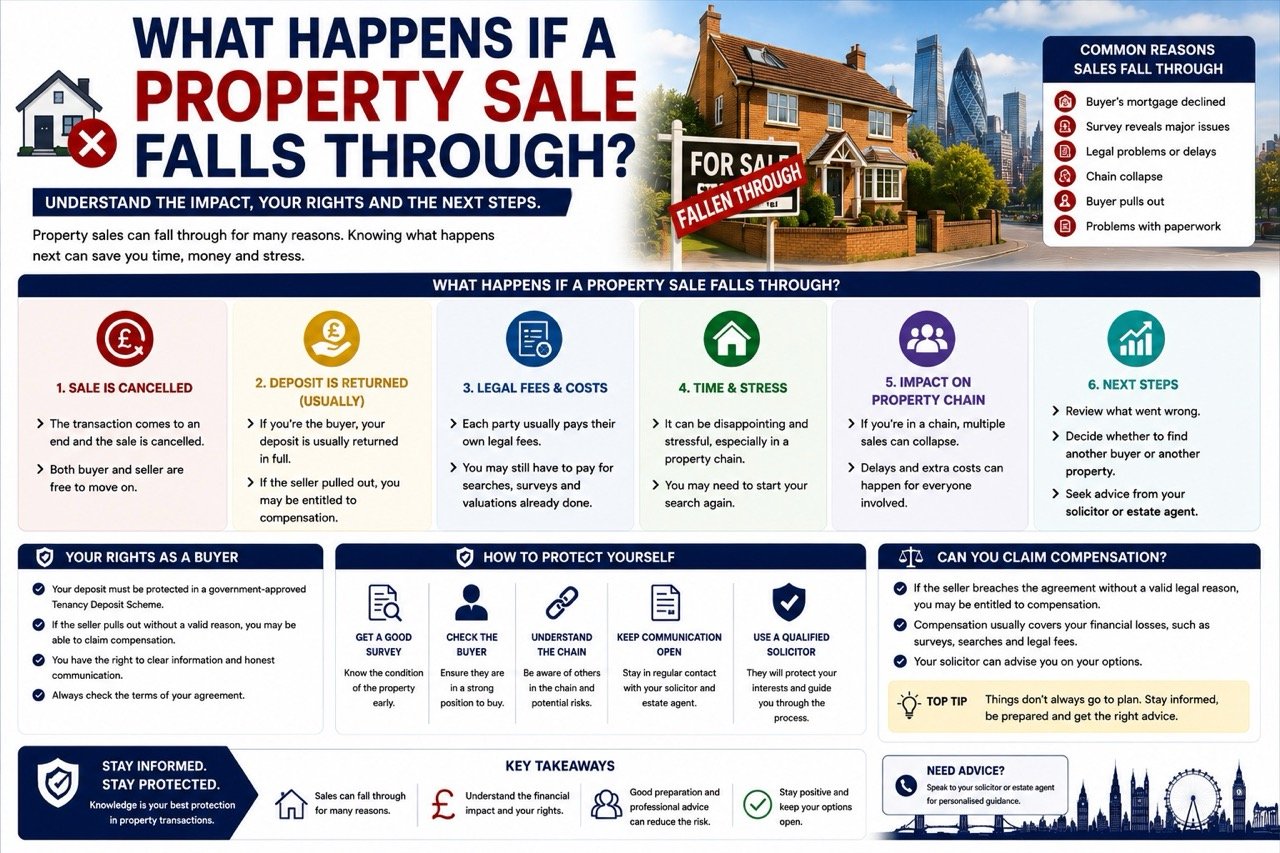 What happens if a property sale falls through in the UK including legal fees deposit return property chain collapse and buyer rights