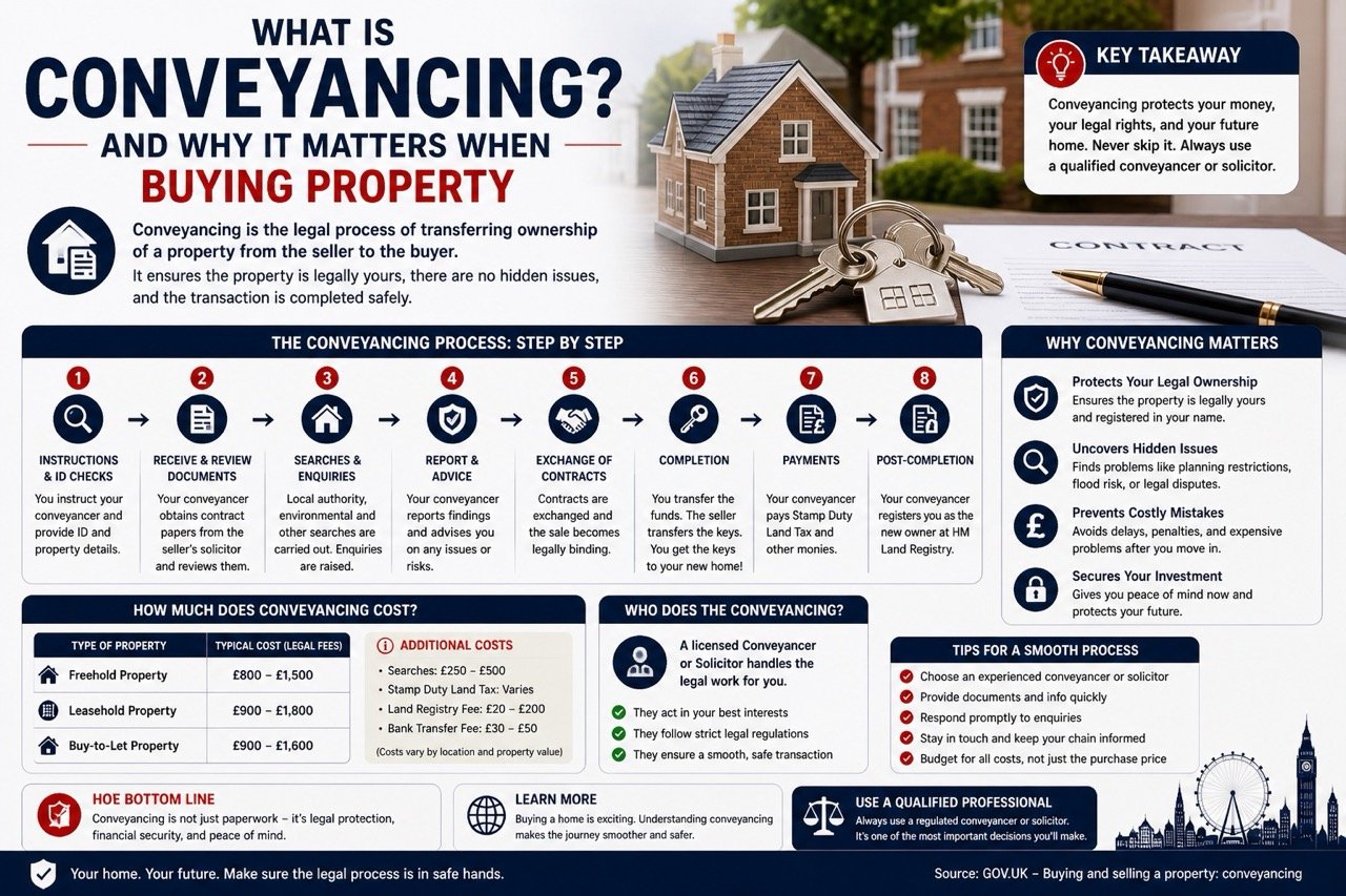 What is conveyancing and why it matters when buying property in the UK including legal process steps and property transfer