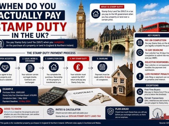 When do you pay stamp duty in the UK including payment timeline completion date and 14 day deadline explained