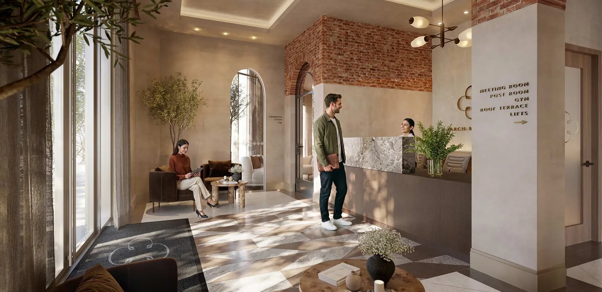 Arch And Bloom Guildford Surrey Gu1 Residents Concierge Lobby Amenities Cgi