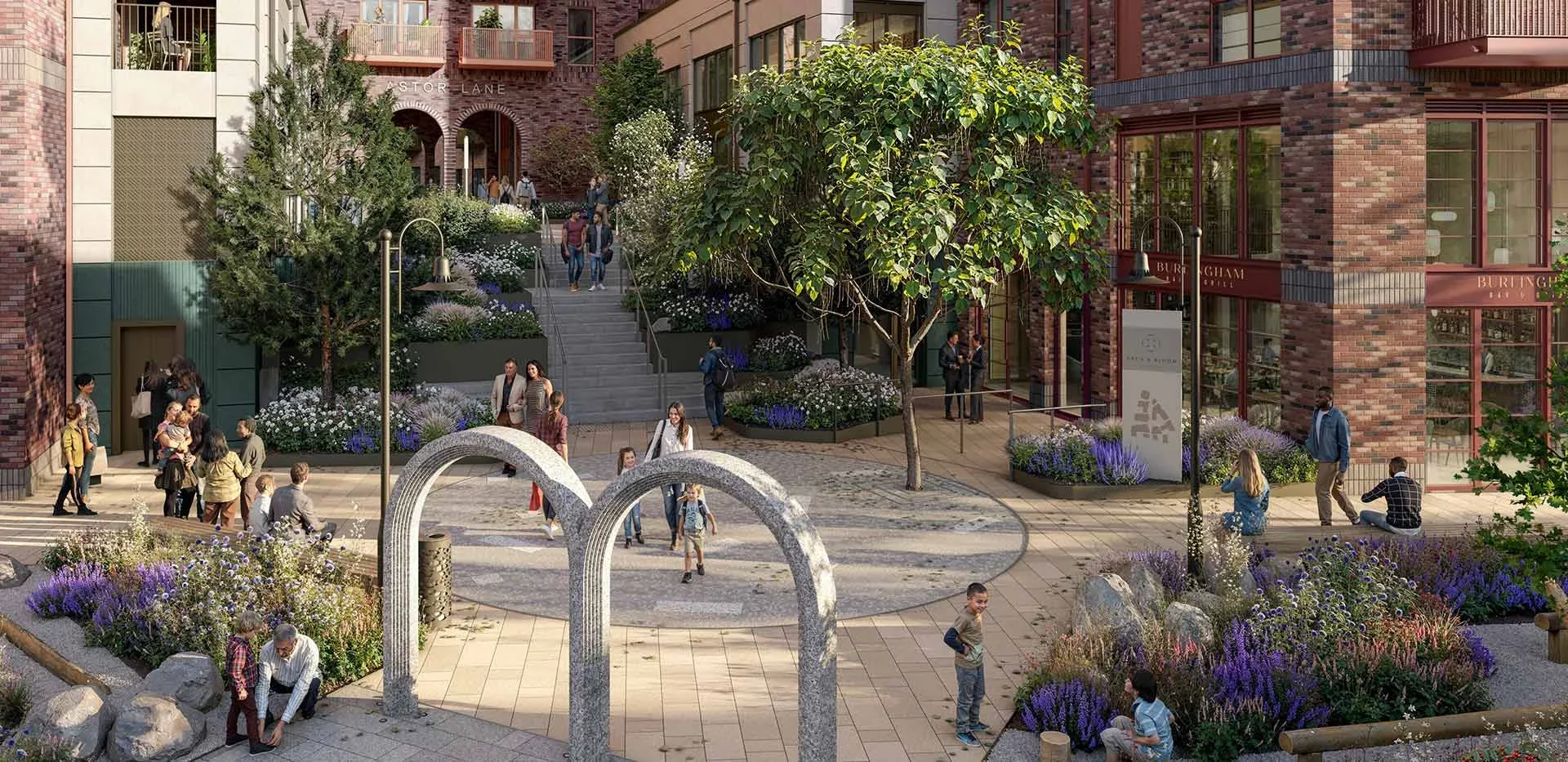 Berkeley Homes Guildford Surrey Gu1 Outdoor Plaza Sculpture Garden Apartments