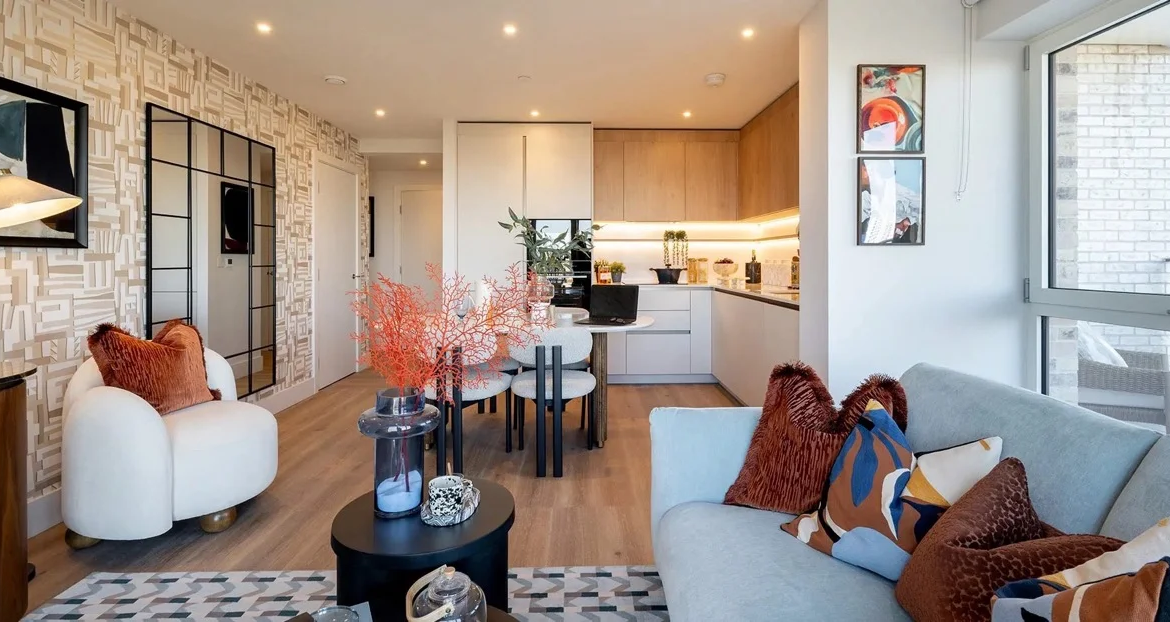 Bow Green London E3 Kitchen Living Room 2 Bed Apartment Berkeley