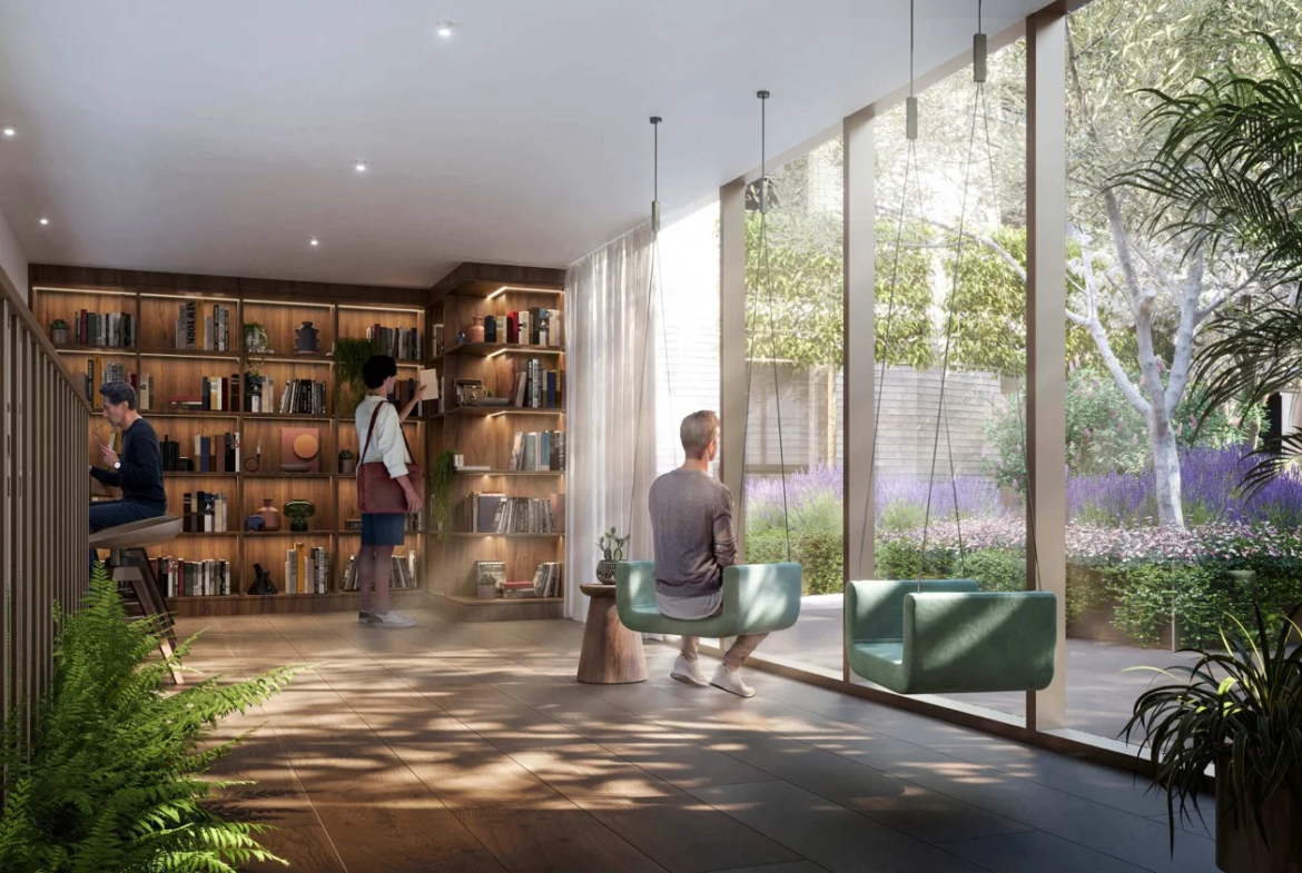 Bow Green London E3 Residents Library Reading Room Garden Views