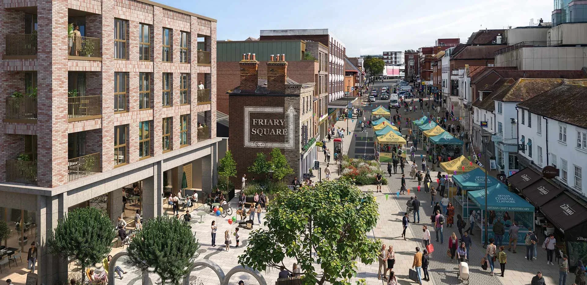 Arch & Bloom Guildford — Friary Square aerial view GU1