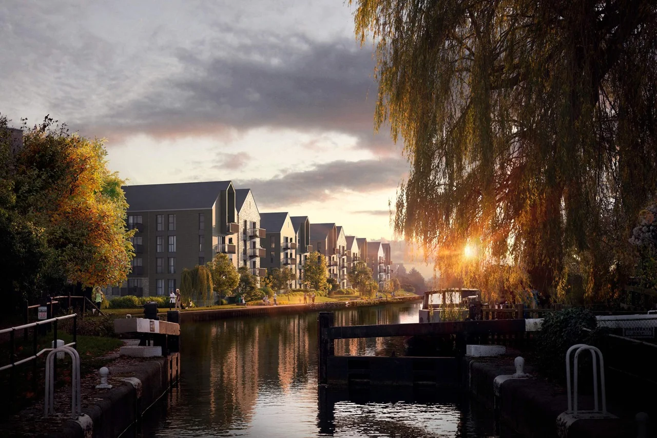 hertford-locks-hertford-sg13-canal-lock-development-autumn-sunset Hertford Locks Hertford Sg13 Canal Lock Development Autumn Sunset