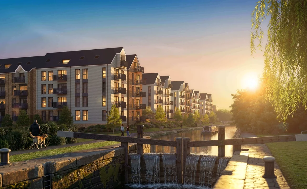 Hertford Locks Hertford Sg13 Riverside Apartments Canal View Dusk
