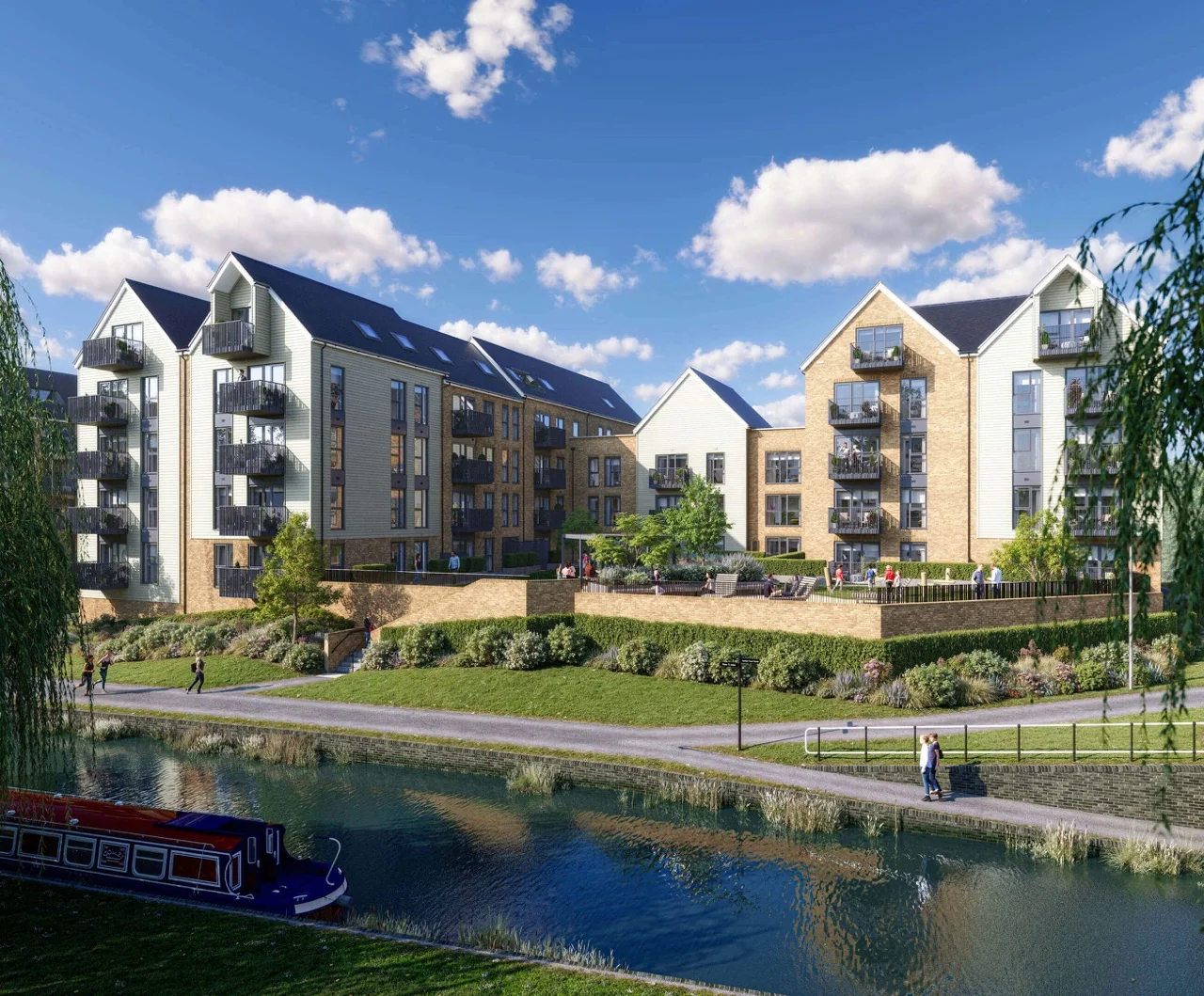 hertford-locks-hertford-sg13-waterfront-apartments-canal-towpath Hertford Locks Hertford Sg13 Waterfront Apartments Canal Towpath