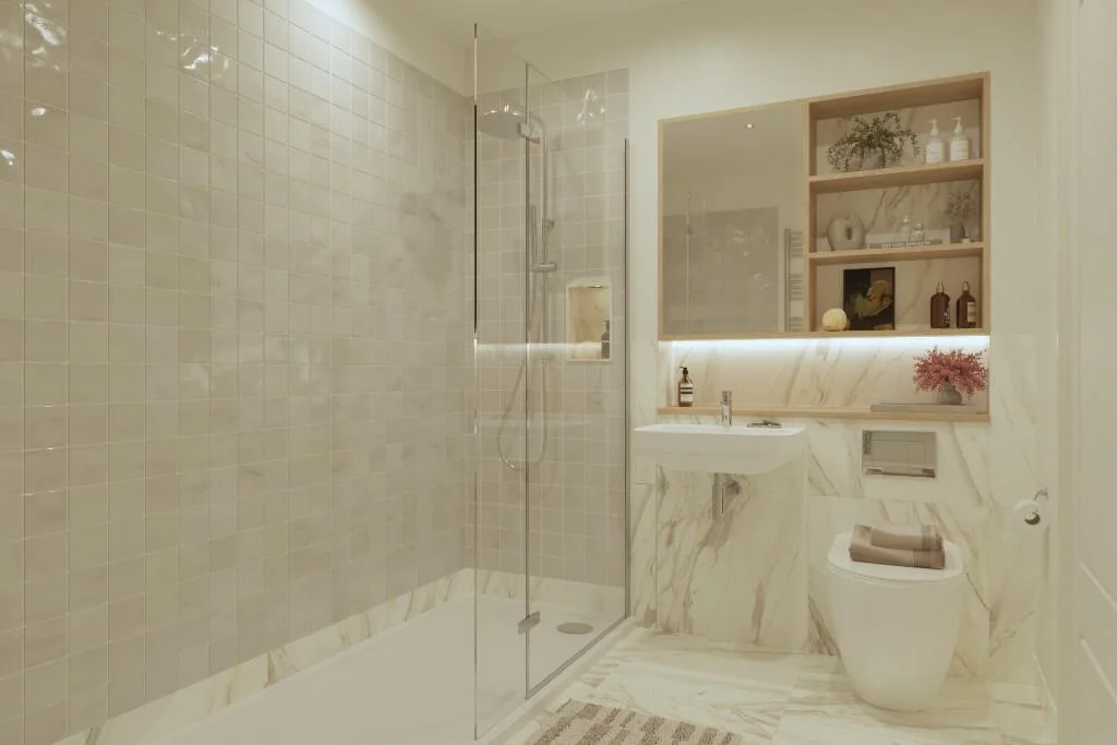 Leighwood Manor Cranleigh Apartment Ensuite Bathroom Cgi Gu6