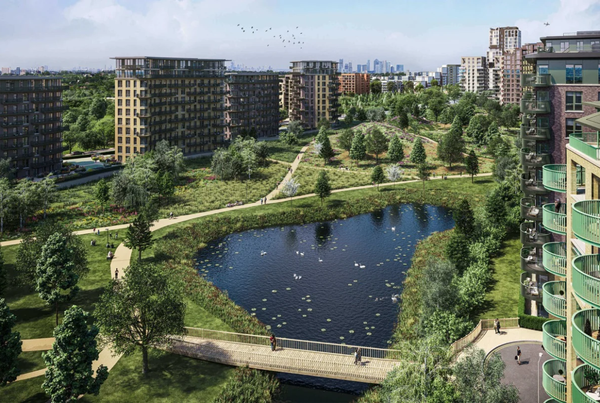 London Kidbrooke Village Greenwich Se3 Aerial View Parkland Lake