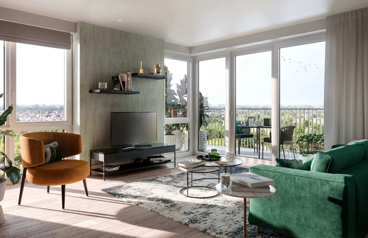 London Kidbrooke Village Waterlily Court Lounge Balcony View Greenwich Se3