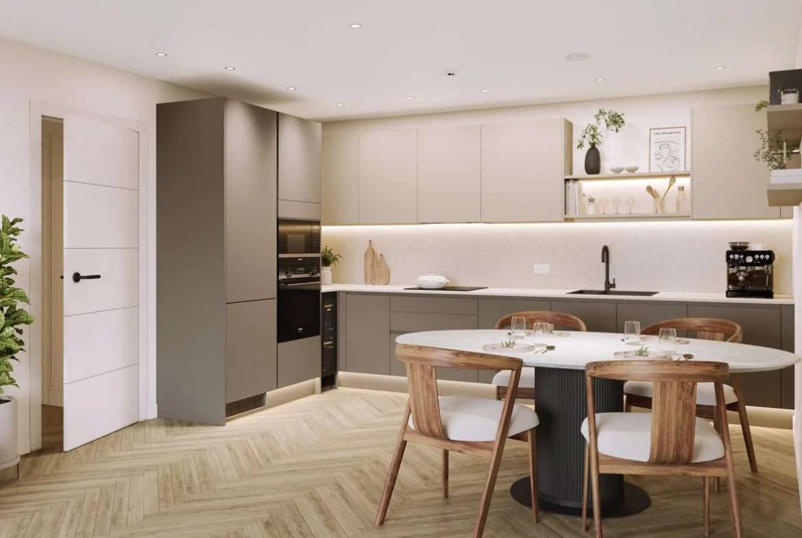 London Square Wandsworth Hawthorn Apartment Kitchen Dining Sw17