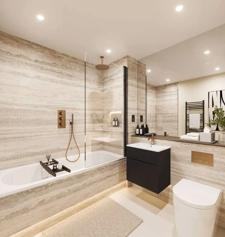 London Square Wandsworth Hawthorn Apartment Luxury Bathroom Sw17
