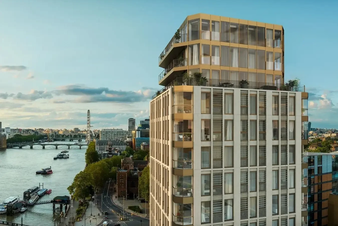 London Westminster Tower Exterior Thames Riverside Albert Embankment Se1