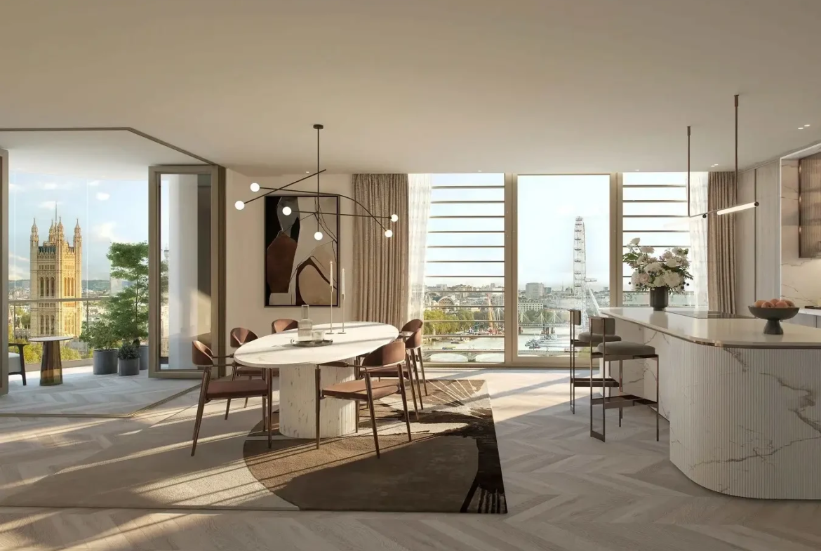 London Westminster Tower Penthouse Open Plan Living Dining Westminster Views Se1