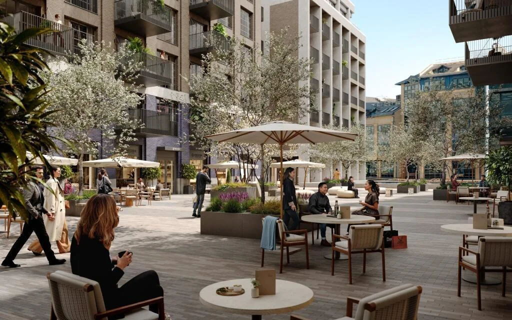 Ransomes Wharf Battersea Dockside Plaza Alfresco Dining Cgi Sw11